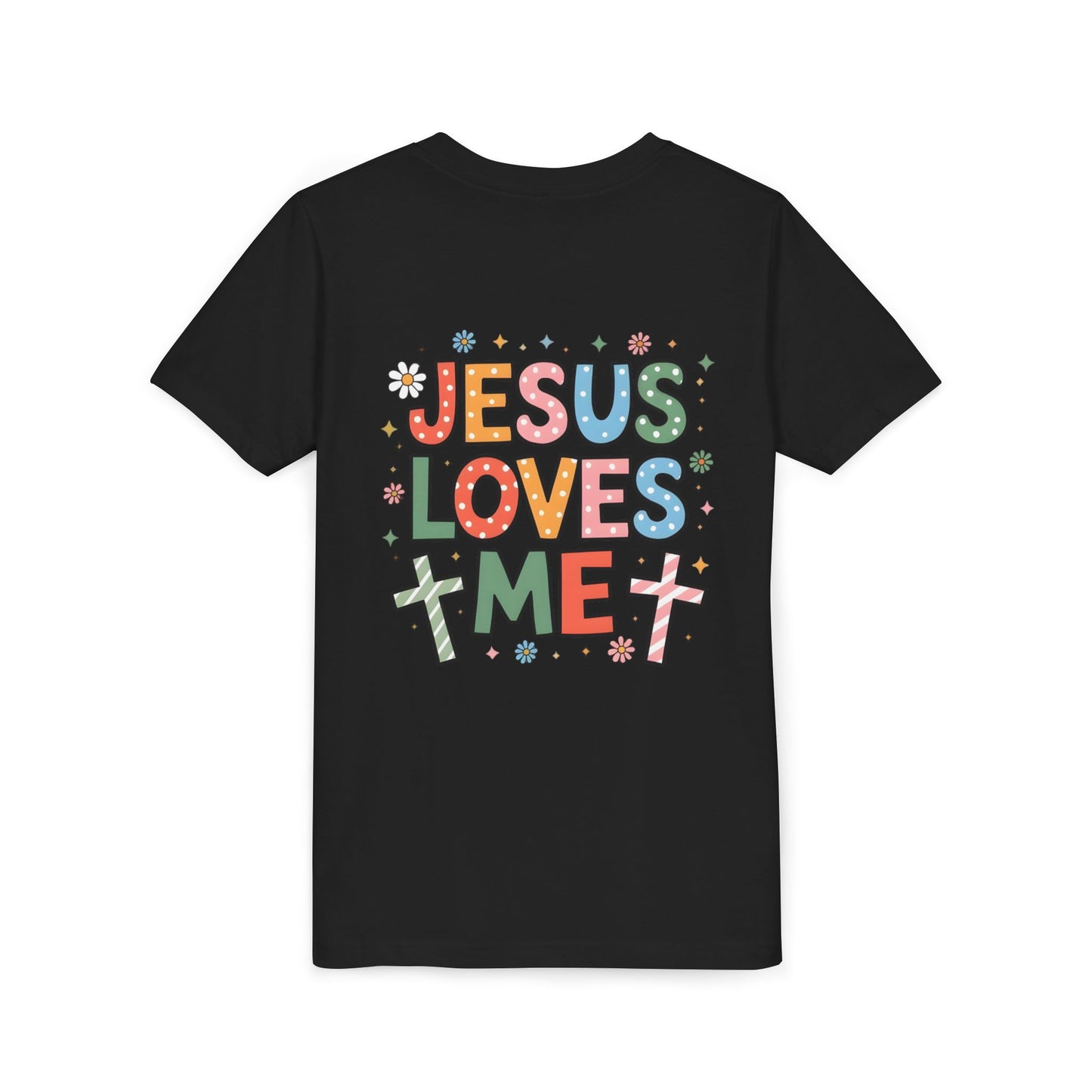 Youth Tee — "Jesus Loves Me" Colorful Christian Kids T-Shirt