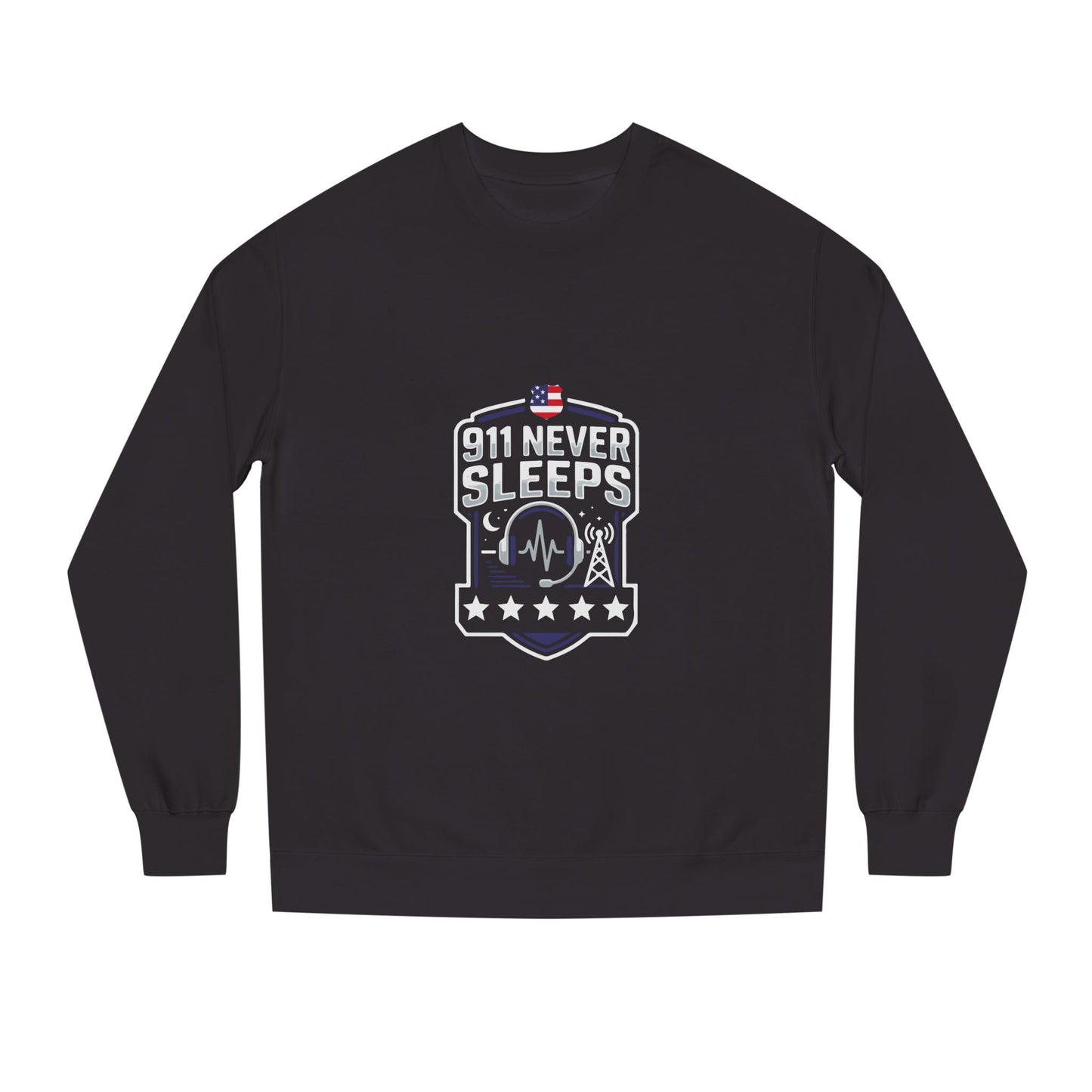 911 Never Sleeps Sweatshirt – Emergency Dispatcher & First Responder Tribute Crewneck