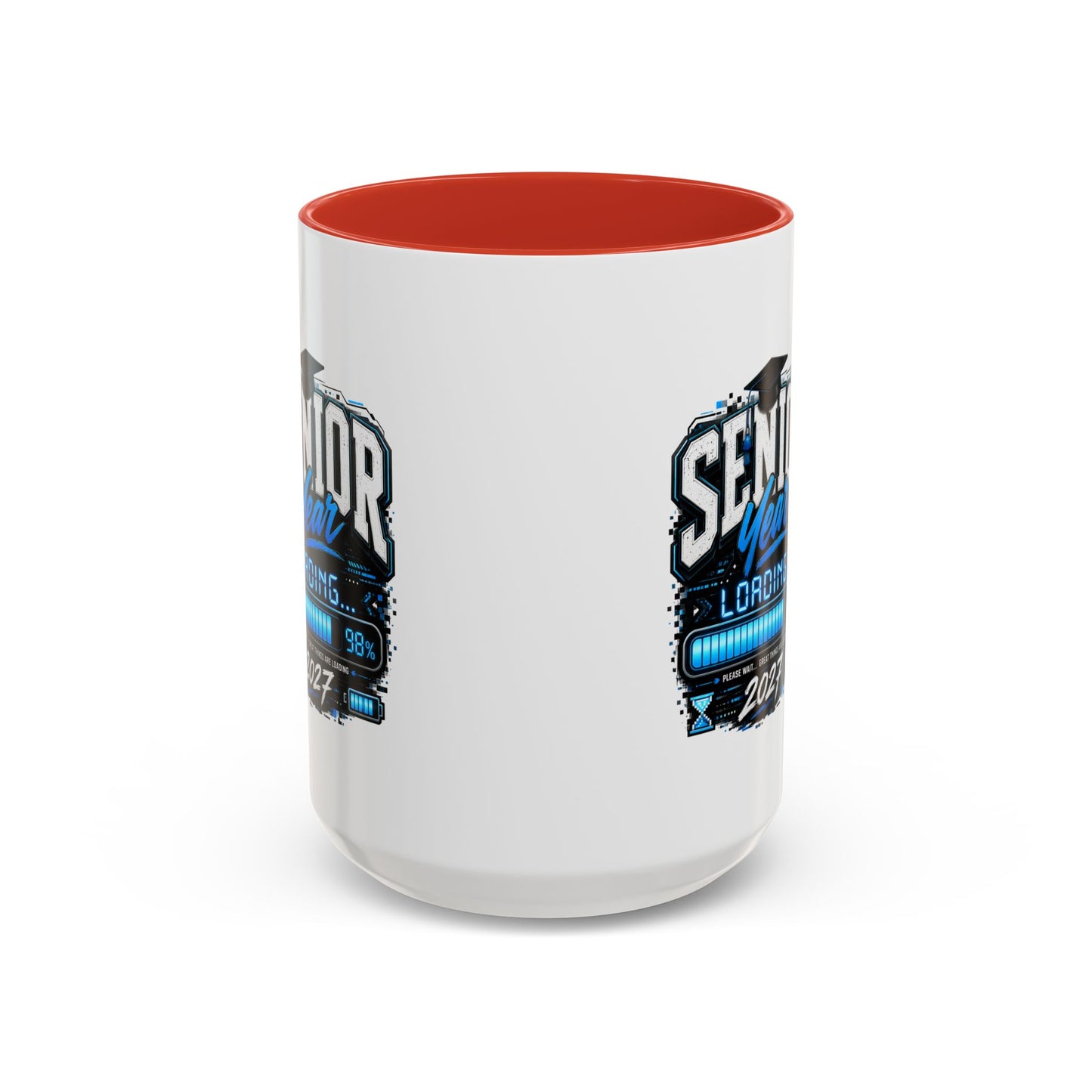 Senior Year Loading 2027 Accent Coffee Mug — Graduation Gift Cup (11/15oz)