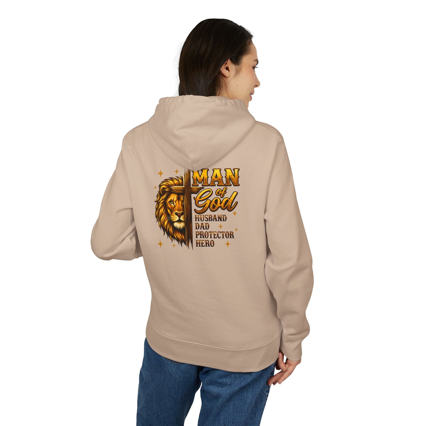 Man of God Lion Hoodie — Husband, Dad, Protector Tribute Hoodie