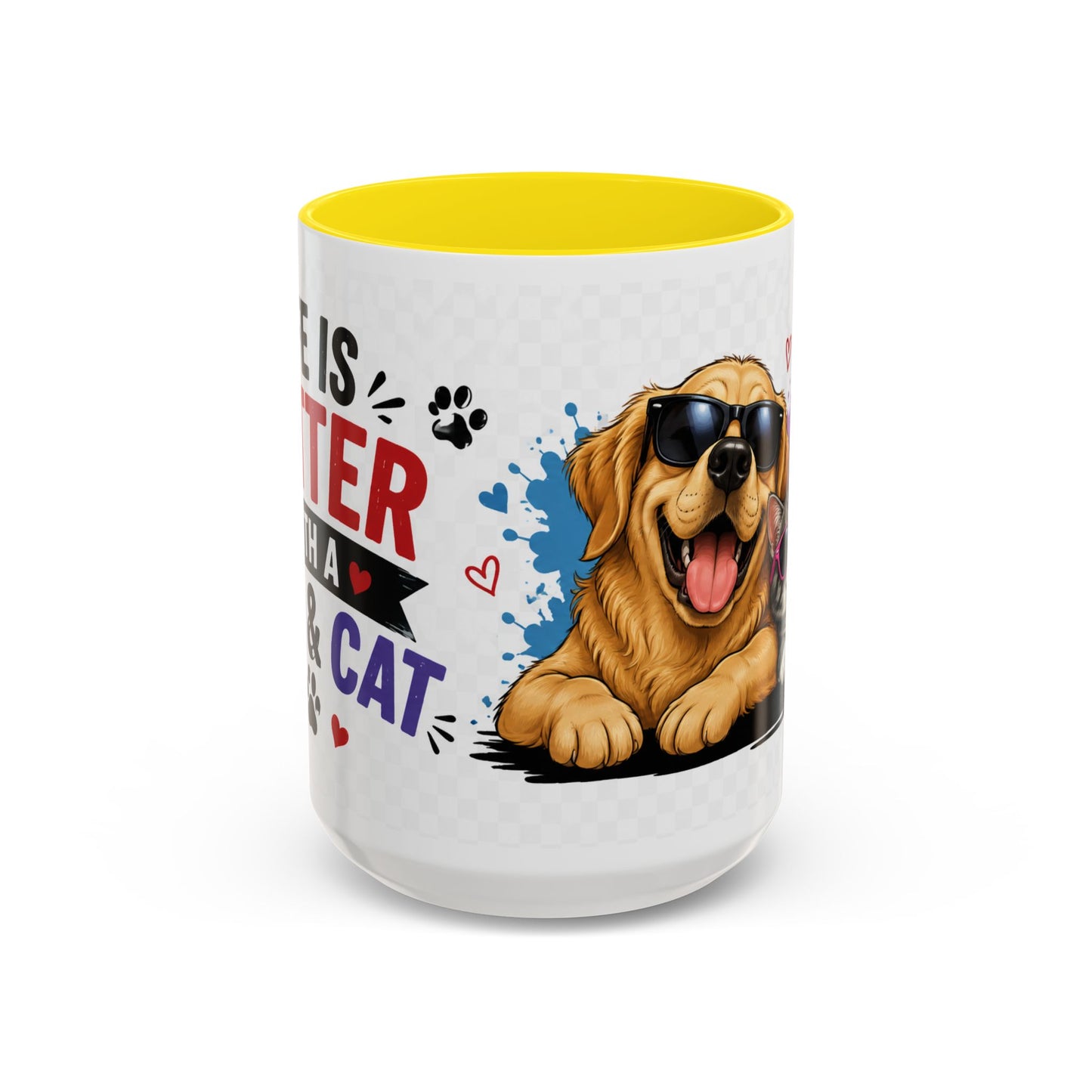 Dog and Cat Coffee Mug — 'This Is My Healer I'm A Cat' Cute Pet Lover Accent Mug (11/15oz)