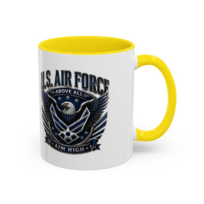 U.S. Air Force Eagle Coffee Mug – "Aim High" Accent Ceramic Mug (11/15oz)