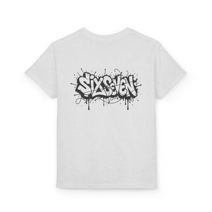 Youth T-Shirt — 'SixxSeven' Black Graffiti Drip Streetwear Tee