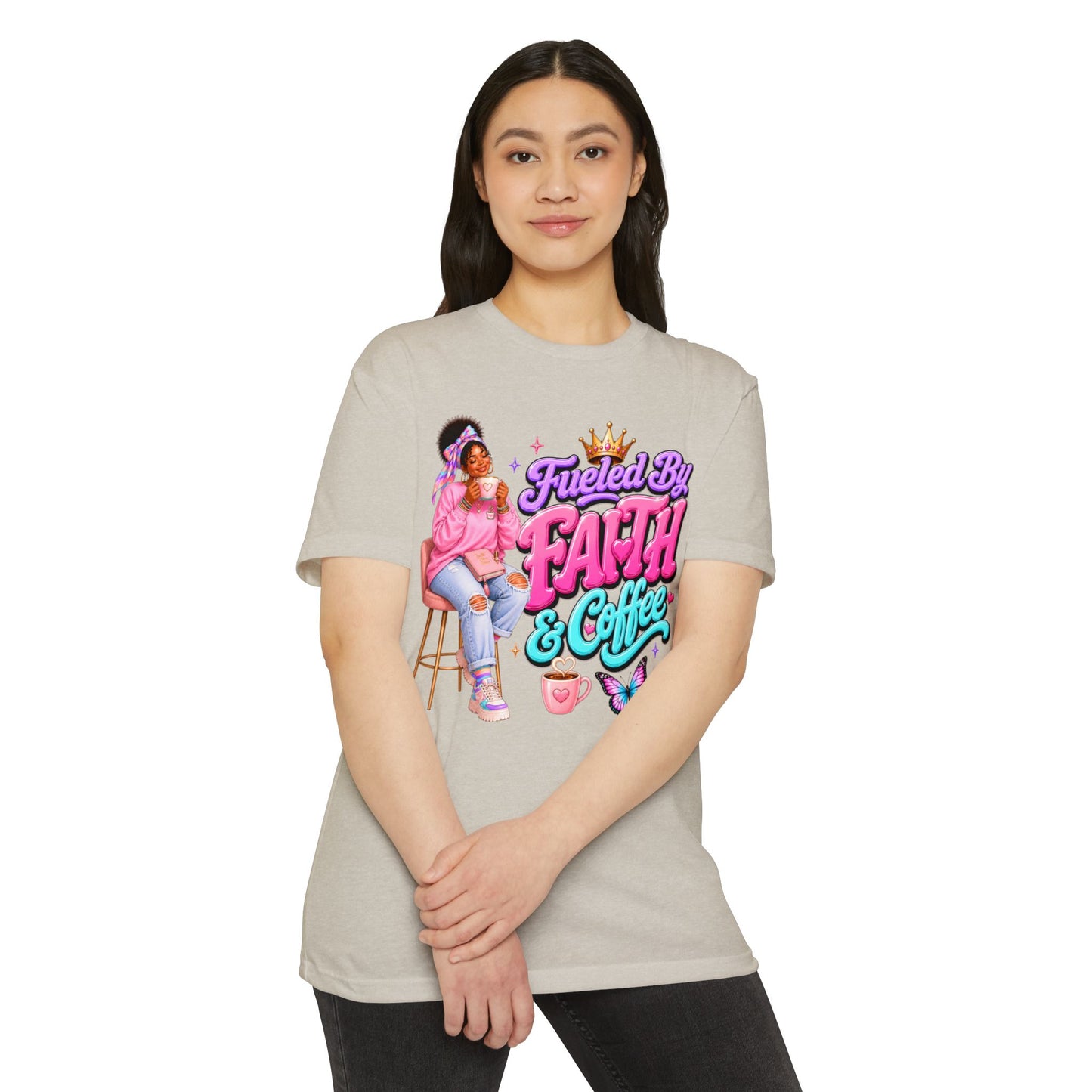 Fueled by Faith & Coffee T-Shirt — Christian Inspirational Graphic Tee