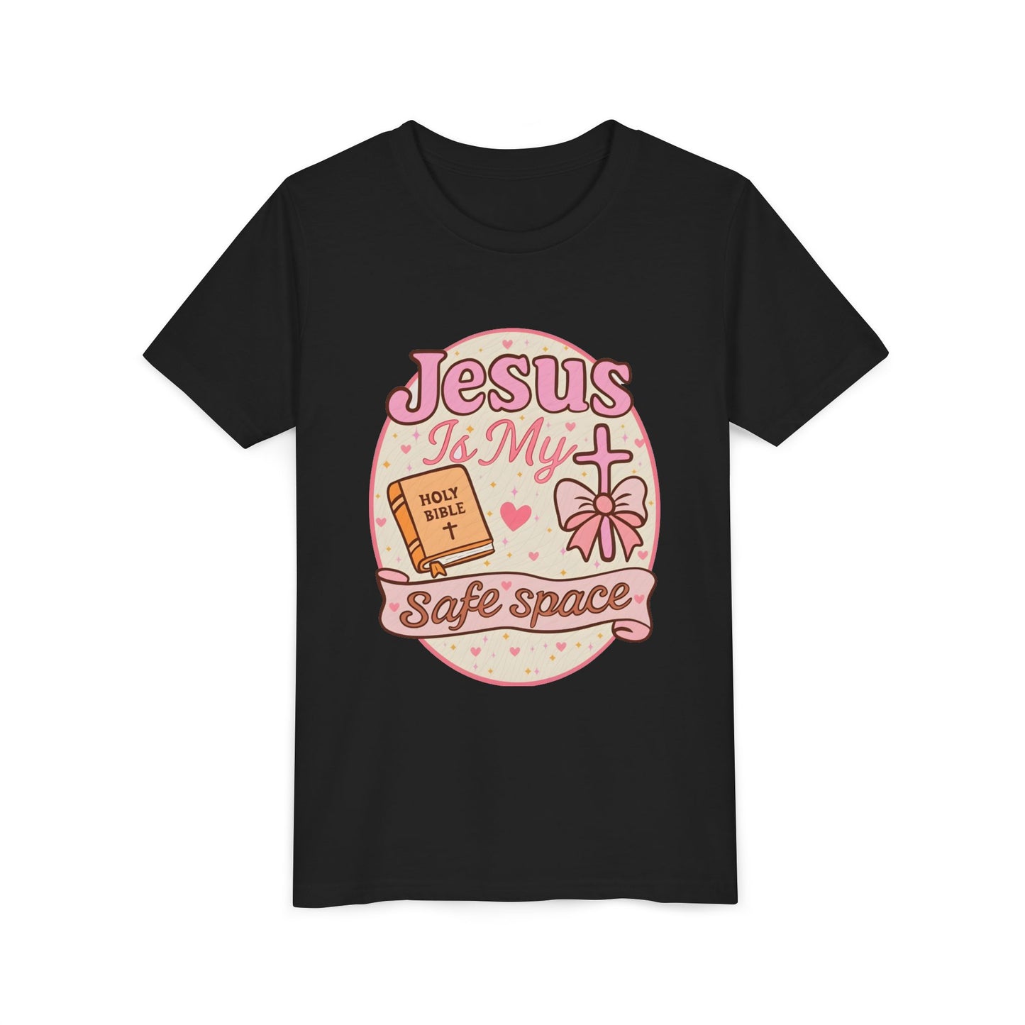 Youth Tee — "Jesus Is My Safe Space" Christian Kids T-Shirt