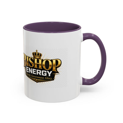 Bishop Energy Coffee Mug — Gold Crown Logo Accent Ceramic Mug (11/15oz)