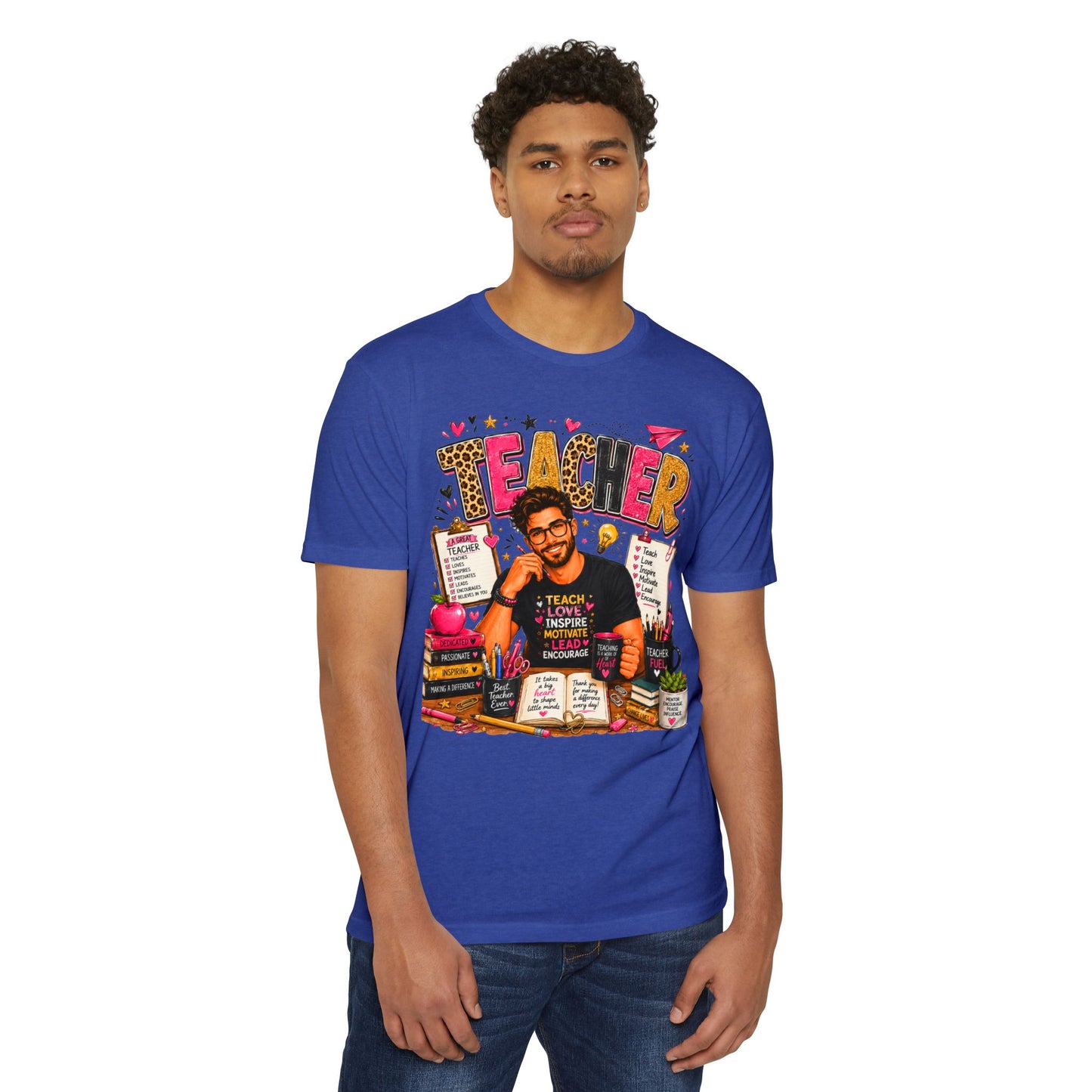 Teacher Appreciation T-Shirt — "Teach Love Inspire" Colorful Teacher Graphic Tee