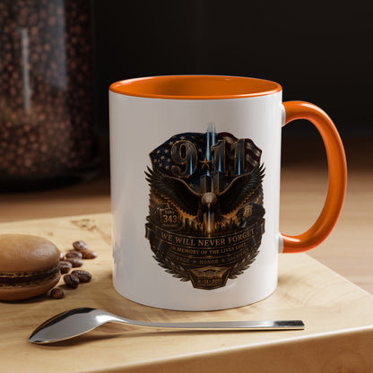 9/11 Tribute Coffee Mug — Never Forget Memorial Eagle Design (11/15oz)