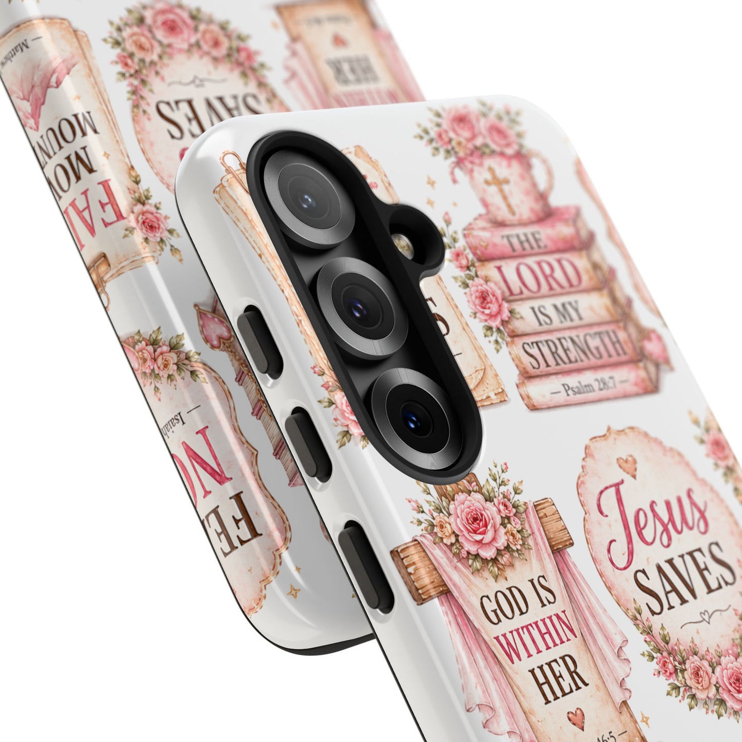 Faith Phone Case — 'Jesus Saves' Floral Christian Scripture iPhone Case