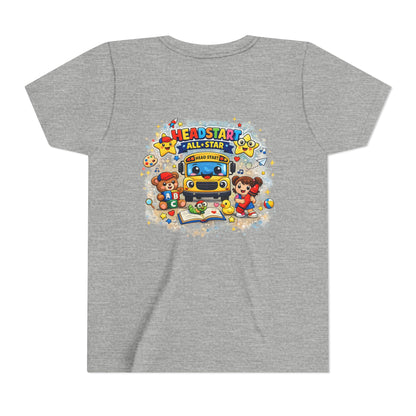 Youth Tee — "Headstart All-Star" Cute School Bus & Characters Back-to-School Shirt
