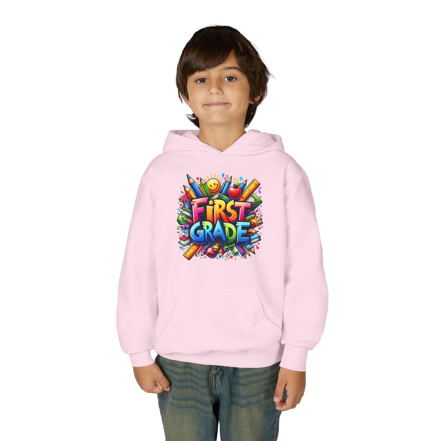First Grade Kids Hoodie – Colorful Back-to-School Sweatshirt