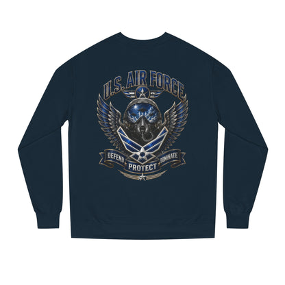 U.S. Air Force Skull Crewneck Sweatshirt — Defend Protect Dominate Tactical Pullover