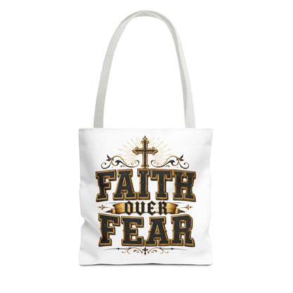 Faith Over Fear Tote Bag — Inspirational Christian Canvas Tote
