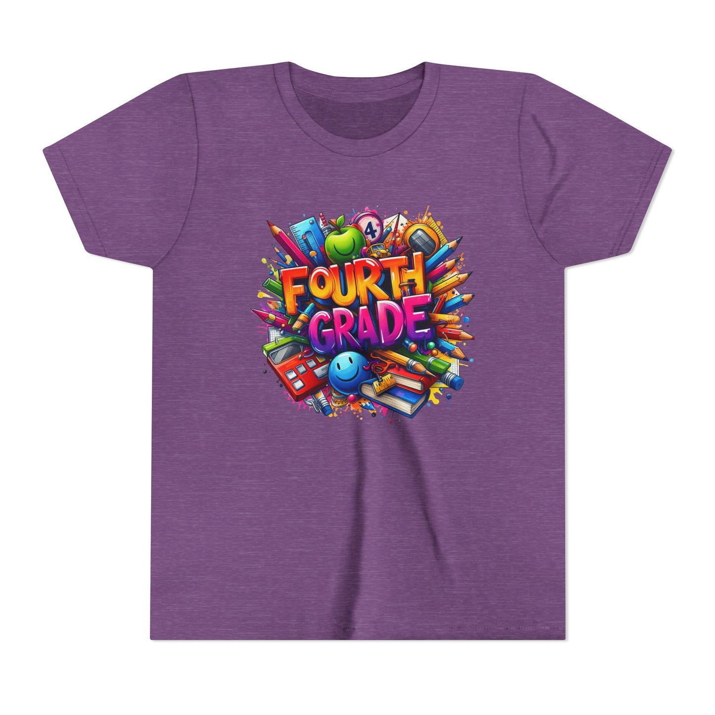 Fourth Grade Youth T‑Shirt – Colorful School Supplies Back to School Tee