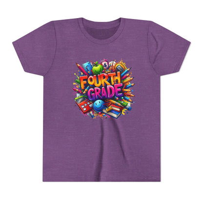 Fourth Grade Youth T‑Shirt – Colorful School Supplies Back to School Tee