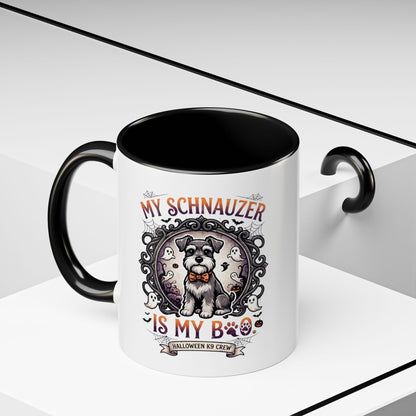 My Schnauzer Is My Boo Coffee Mug — Halloween Dog Lover Accent Mug