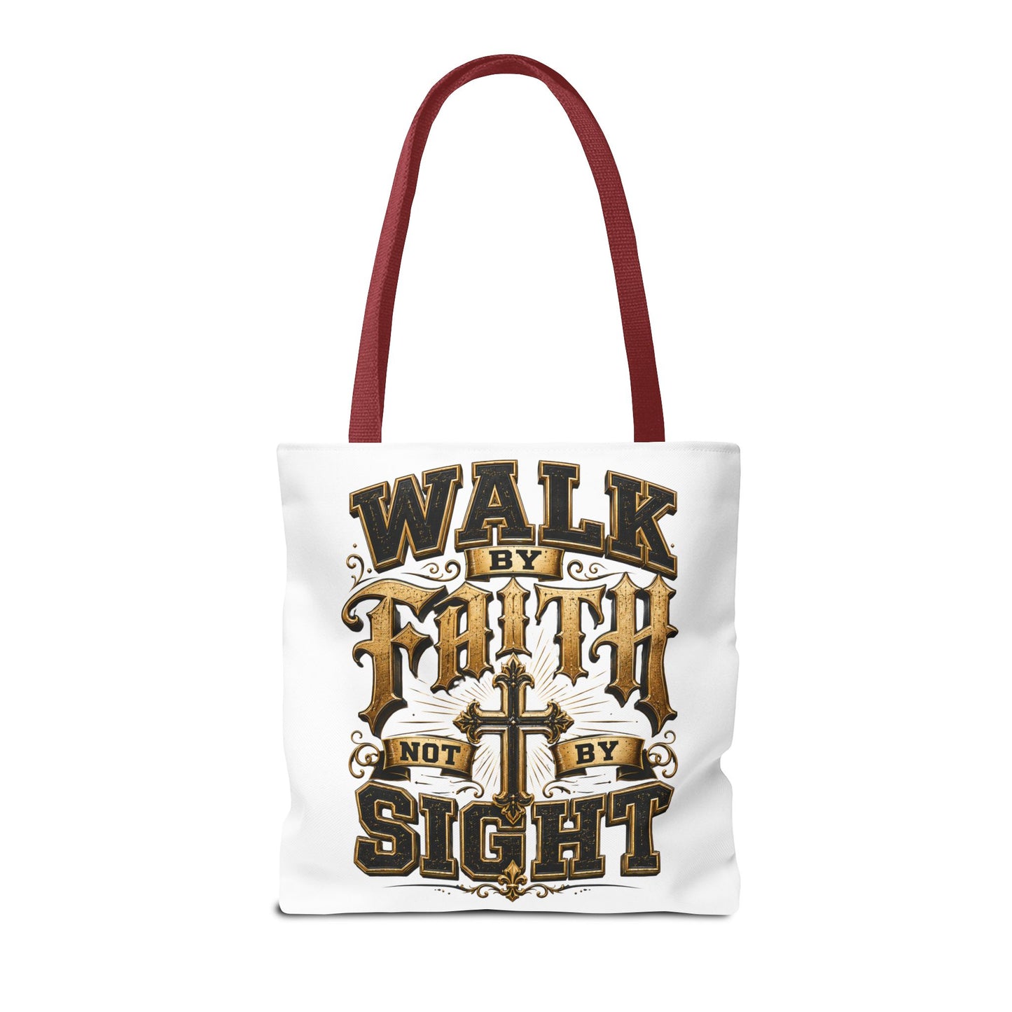 Walk by Faith Tote Bag — Christian Inspirational Cross Tote