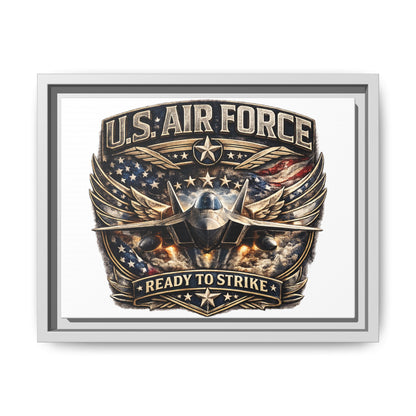 U.S. Air Force Framed Canvas Print – "Ready to Strike" Military Wall Art
