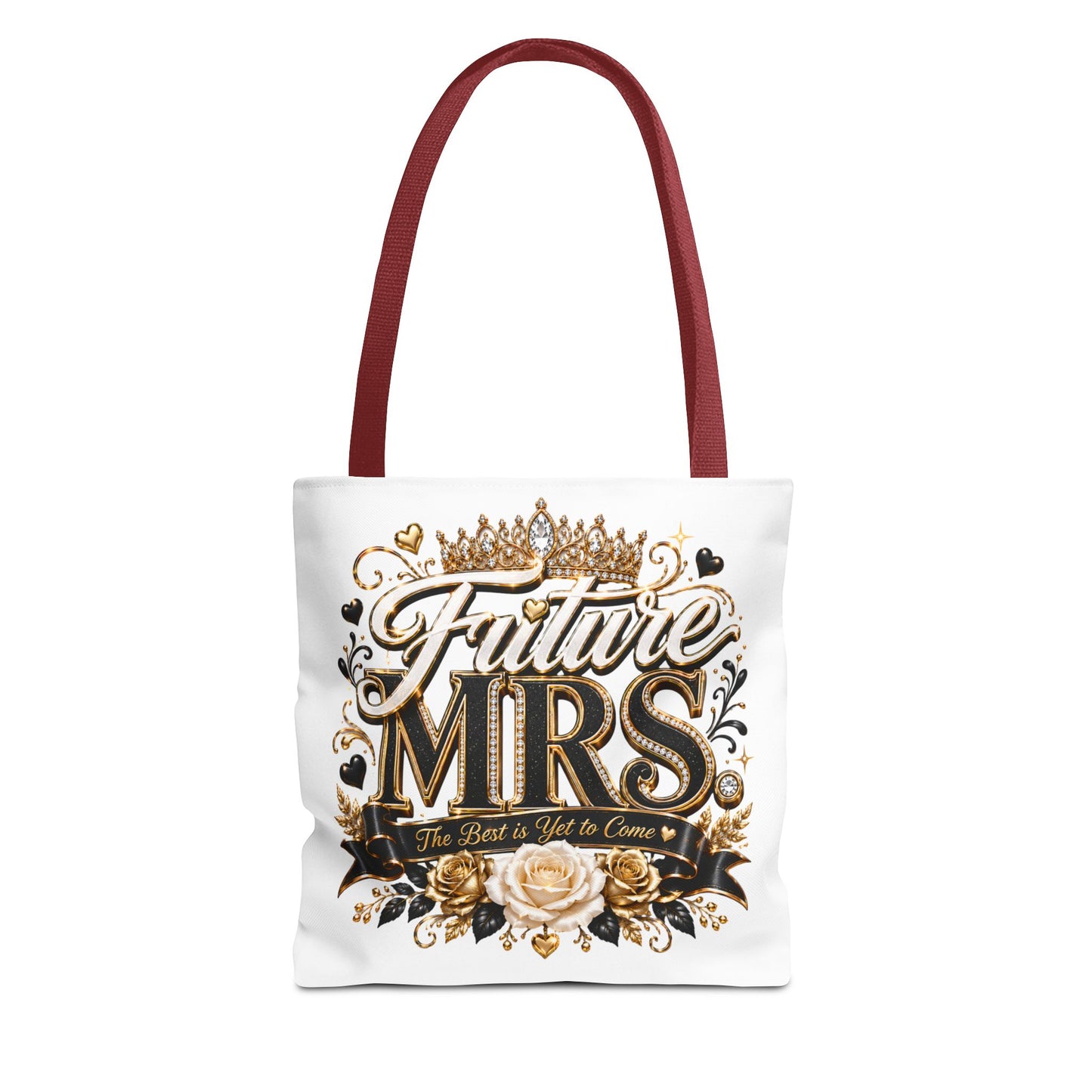 Future Mrs. Tote Bag — Bridal Bachelorette Gift Bag with Gold Crown Design