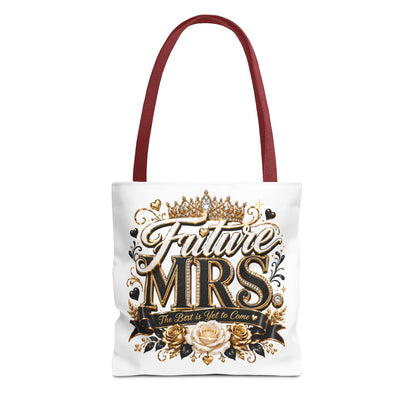 Future Mrs. Tote Bag — Bridal Bachelorette Gift Bag with Gold Crown Design
