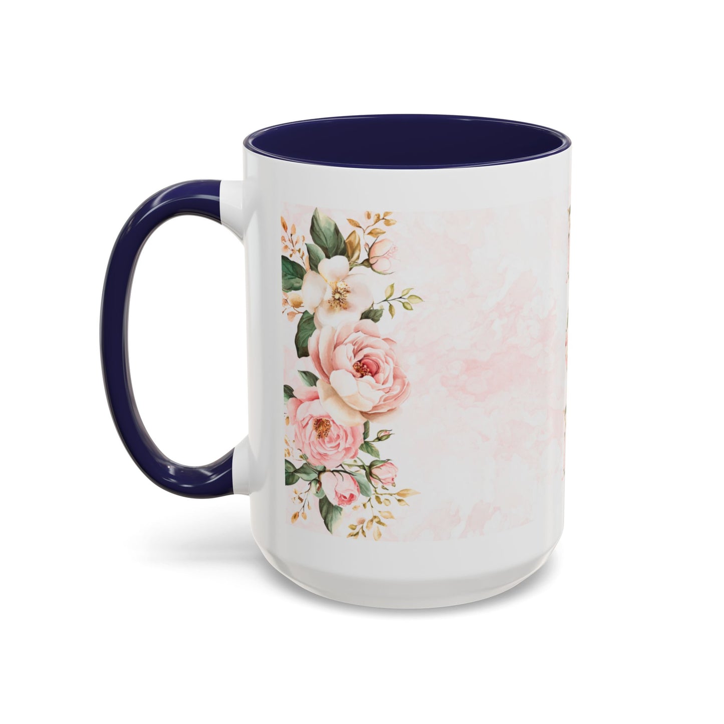 Mom Floral Accent Coffee Mug — Pink Roses Mother's Day Gift (11/15oz)