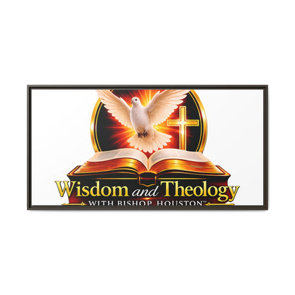 Framed Canvas Print — "Wisdom and Theology" Dove & Bible Wall Art