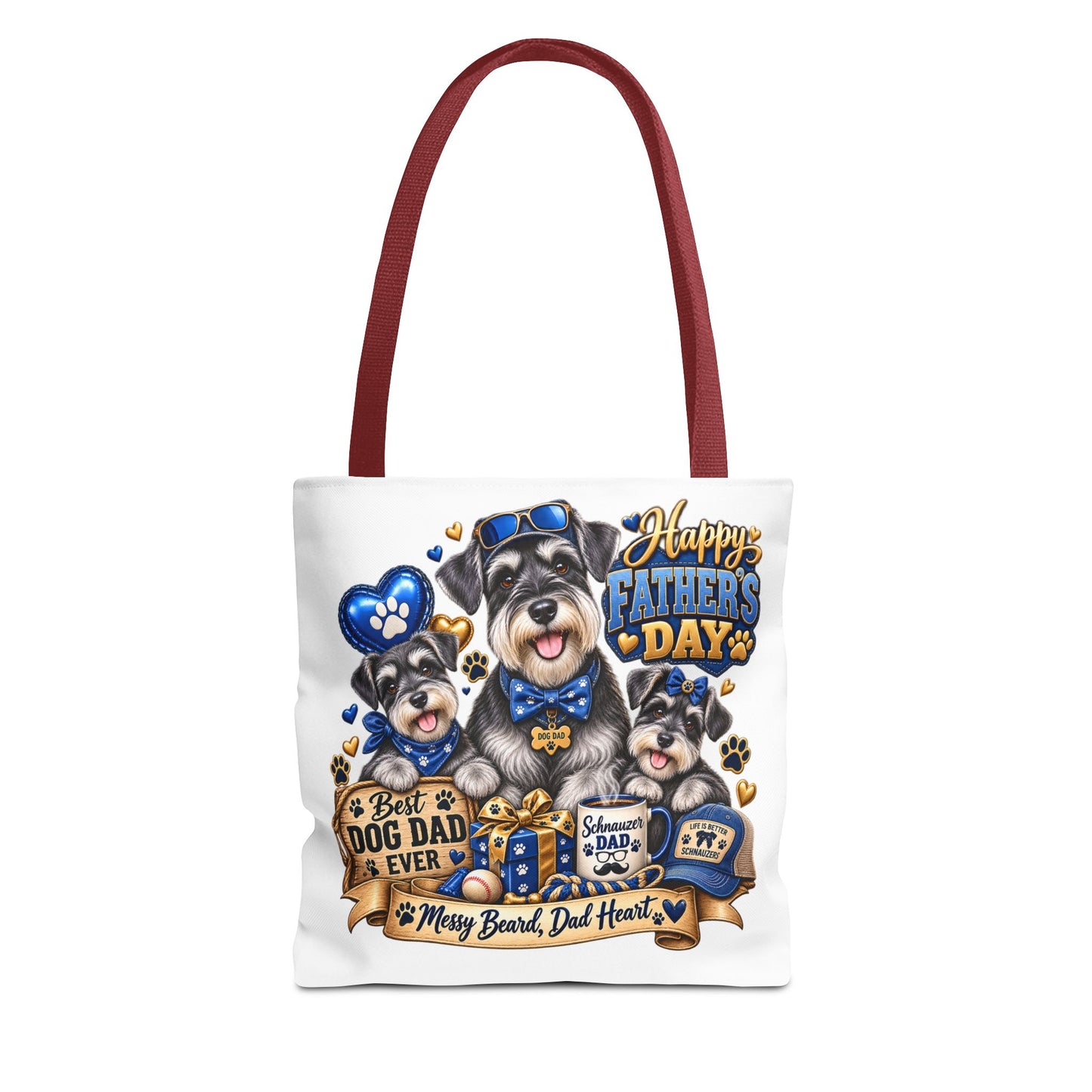Father’s Day Dog Dad Tote Bag – “Happy Father’s Day” Schnauzer Design