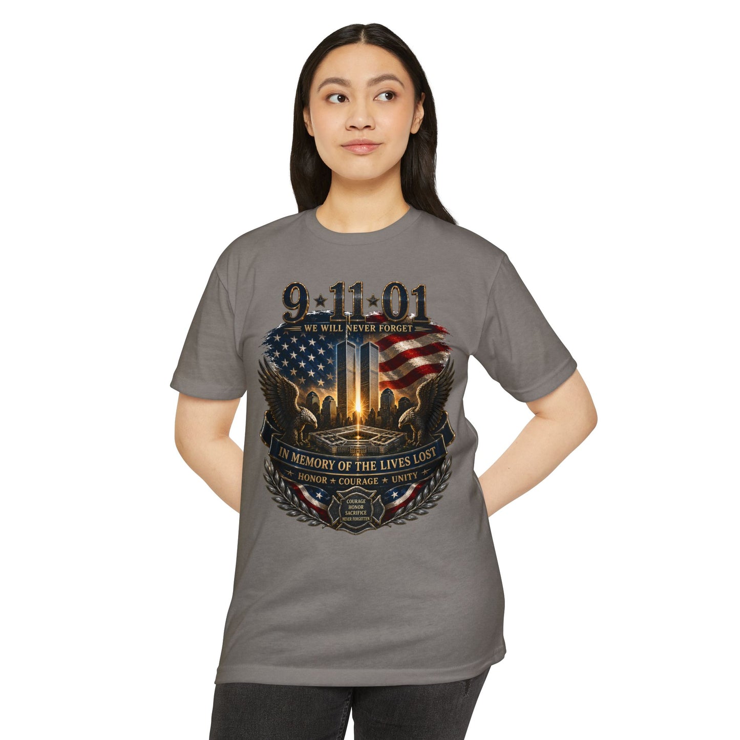 9/11 Memorial T-Shirt – "We Will Never Forget" Tribute Tee