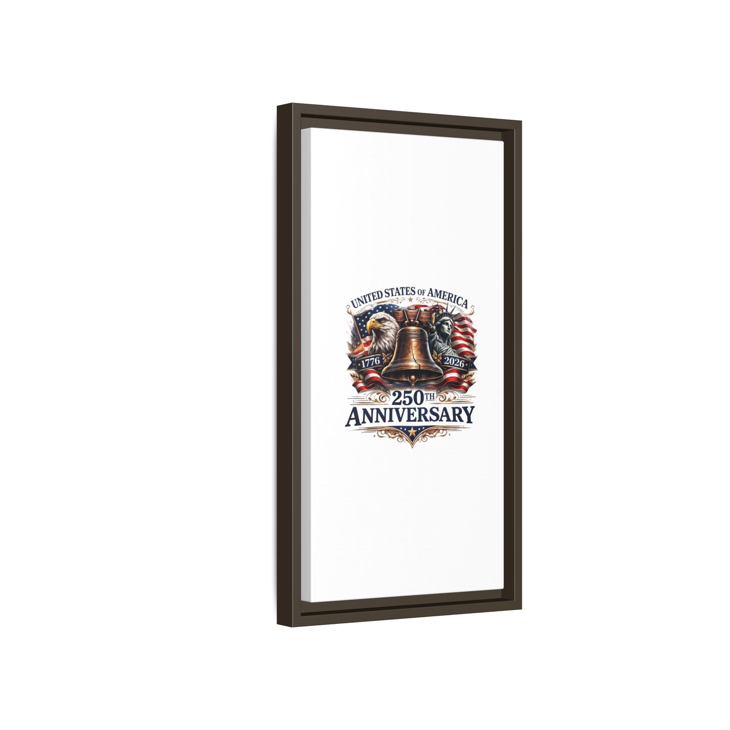 250th Anniversary Framed Canvas - United States of America Patriotic Liberty Bell Print