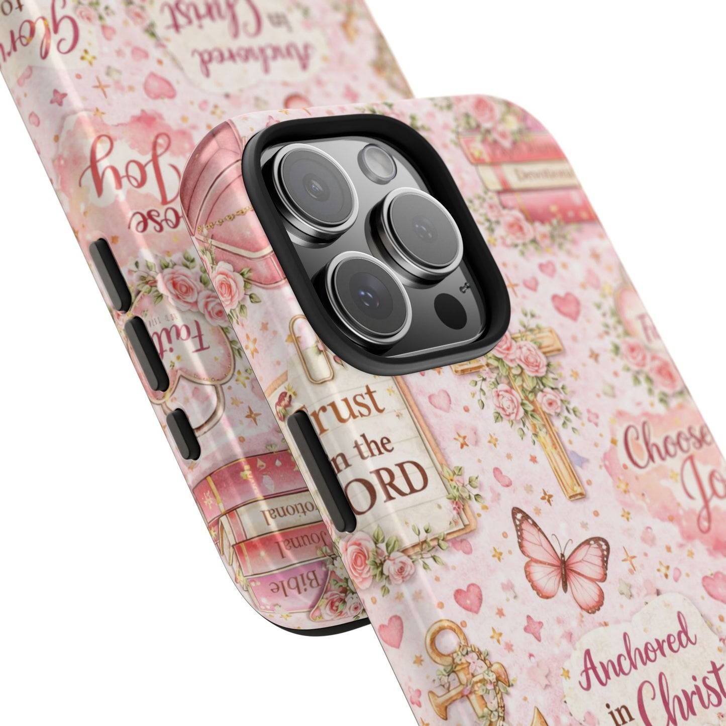 Anchored In Christ Phone Case | Christian floral iPhone Case