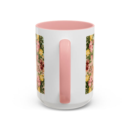 Mother’s Love Accent Coffee Mug – Floral Inspirational Gift (11/15 oz)