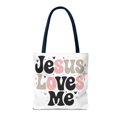 Jesus Loves Me Tote Bag - Faith-Inspired Christian Scripture Canvas Tote