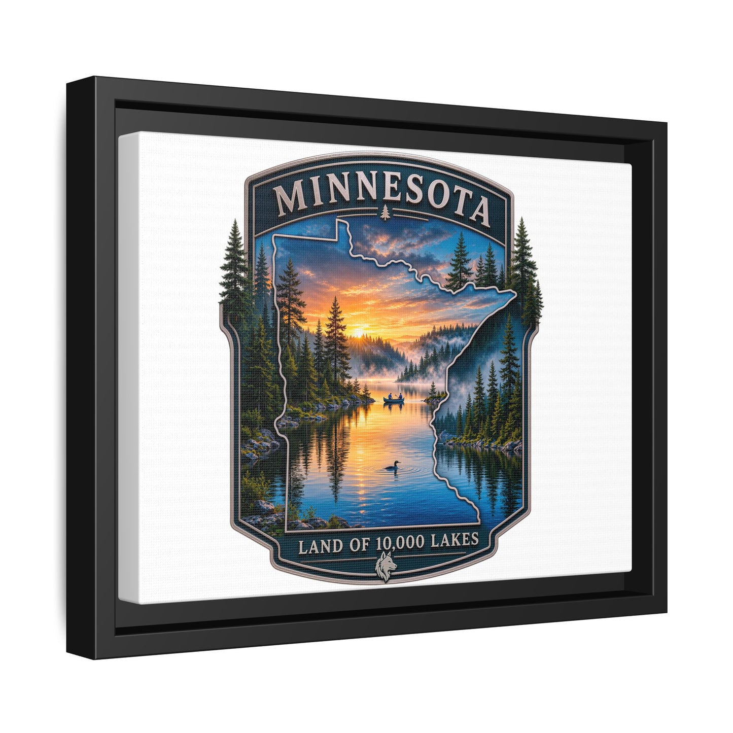 Minnesota Lakes Matte Canvas Print (Framed) — 'Land of 10,000 Lakes' Scenic Wall Art