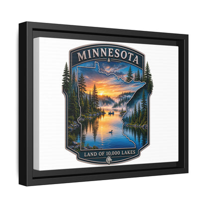 Minnesota Lakes Matte Canvas Print (Framed) — 'Land of 10,000 Lakes' Scenic Wall Art