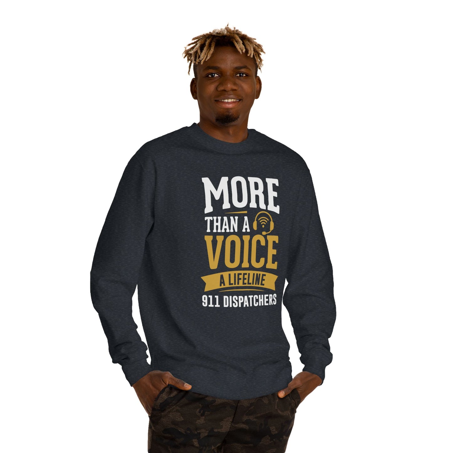 911 Dispatchers "More Than a Voice" Crewneck Sweatshirt — Lifeline Dispatcher Shirt