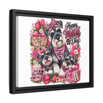Happy Mother’s Day Schnauzer Canvas — Framed Matte Wall Art