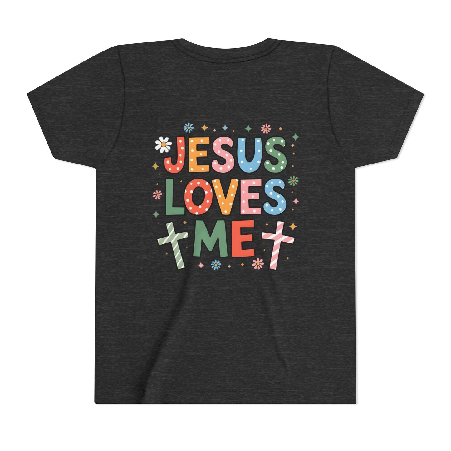 Youth Tee — "Jesus Loves Me" Colorful Christian Kids T-Shirt