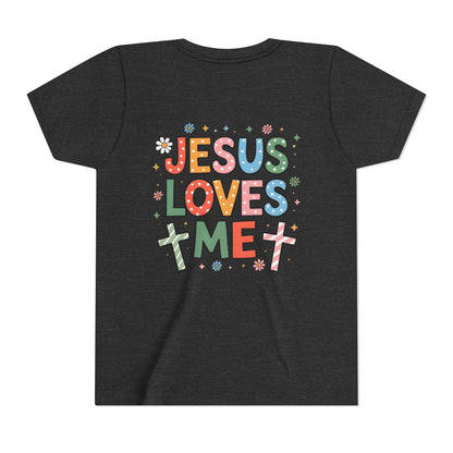 Youth Tee — "Jesus Loves Me" Colorful Christian Kids T-Shirt