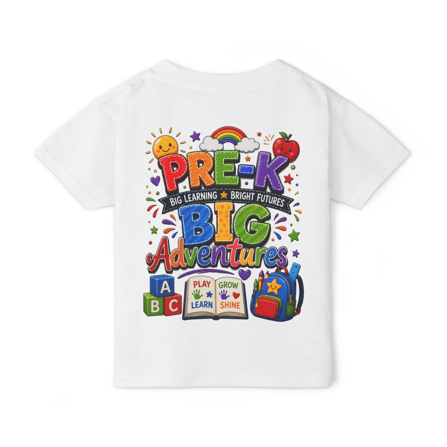 Pre-K Big Adventures Toddler T-Shirt — Bright Back-to-School Preschool Shirt