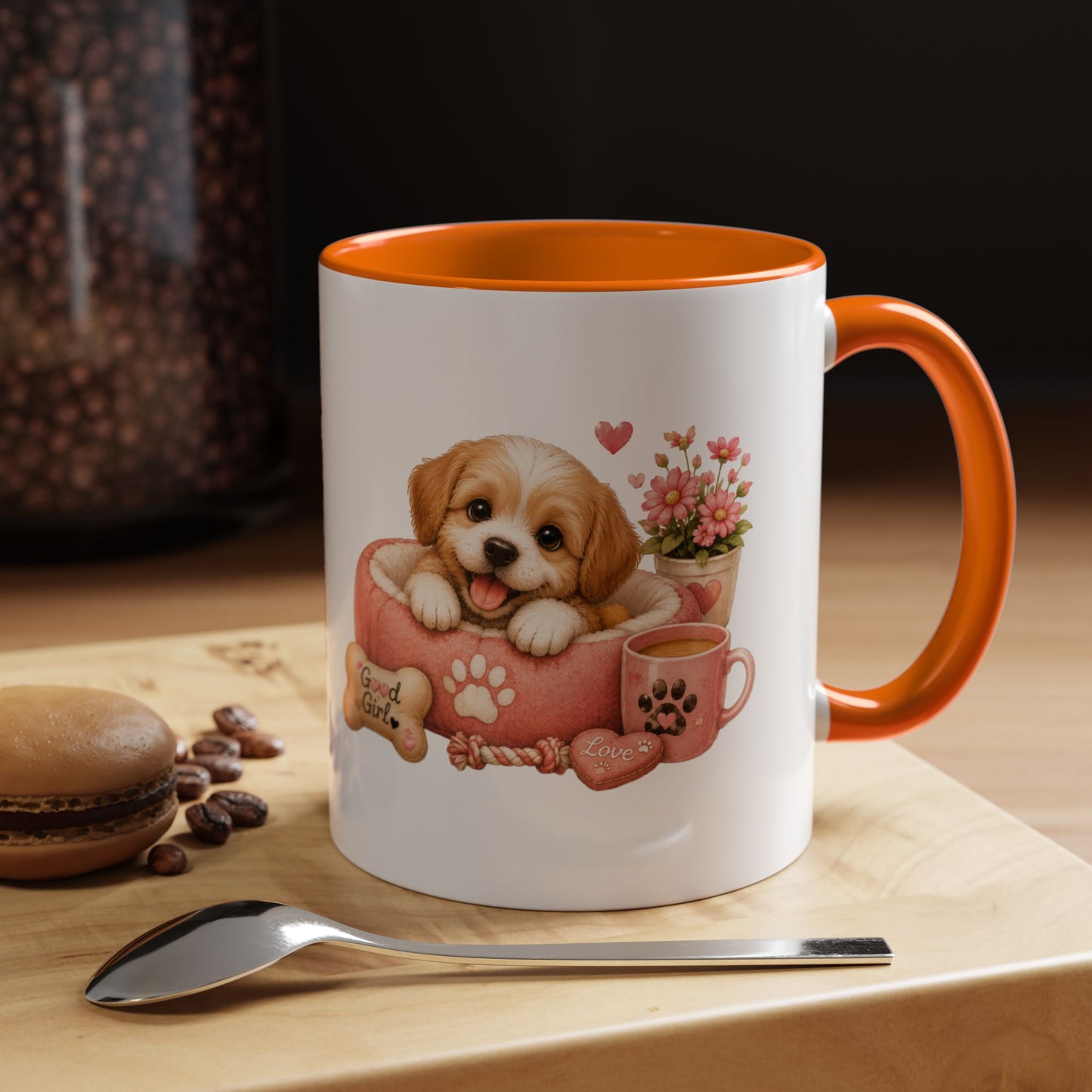Cute Puppy Coffee Mug — Adorable 'Good Girl' Dog Design, Accent 11/15oz