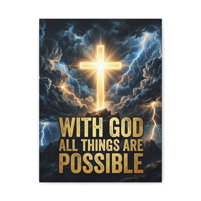 "With God All Things Are Possible" Canvas Wall Art