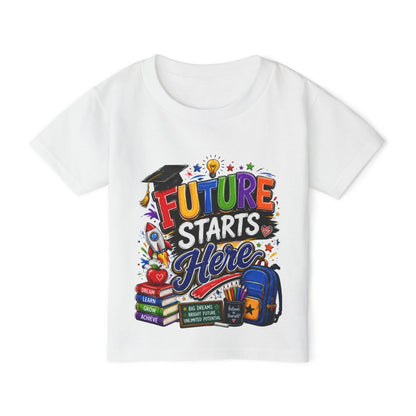 Toddler T-Shirt — "Future Starts Here" Back-to-School Graphic Tee