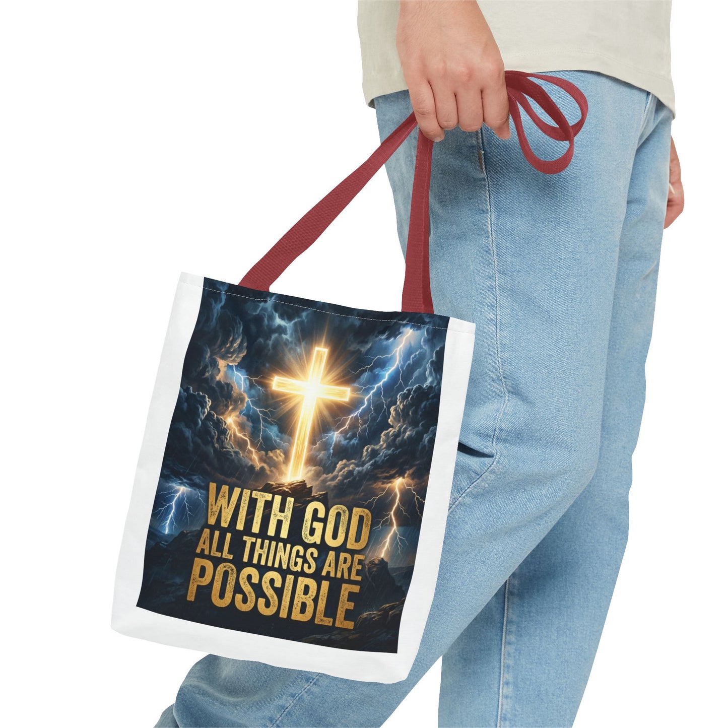 "With God All Things Are Possible" Tote Bag