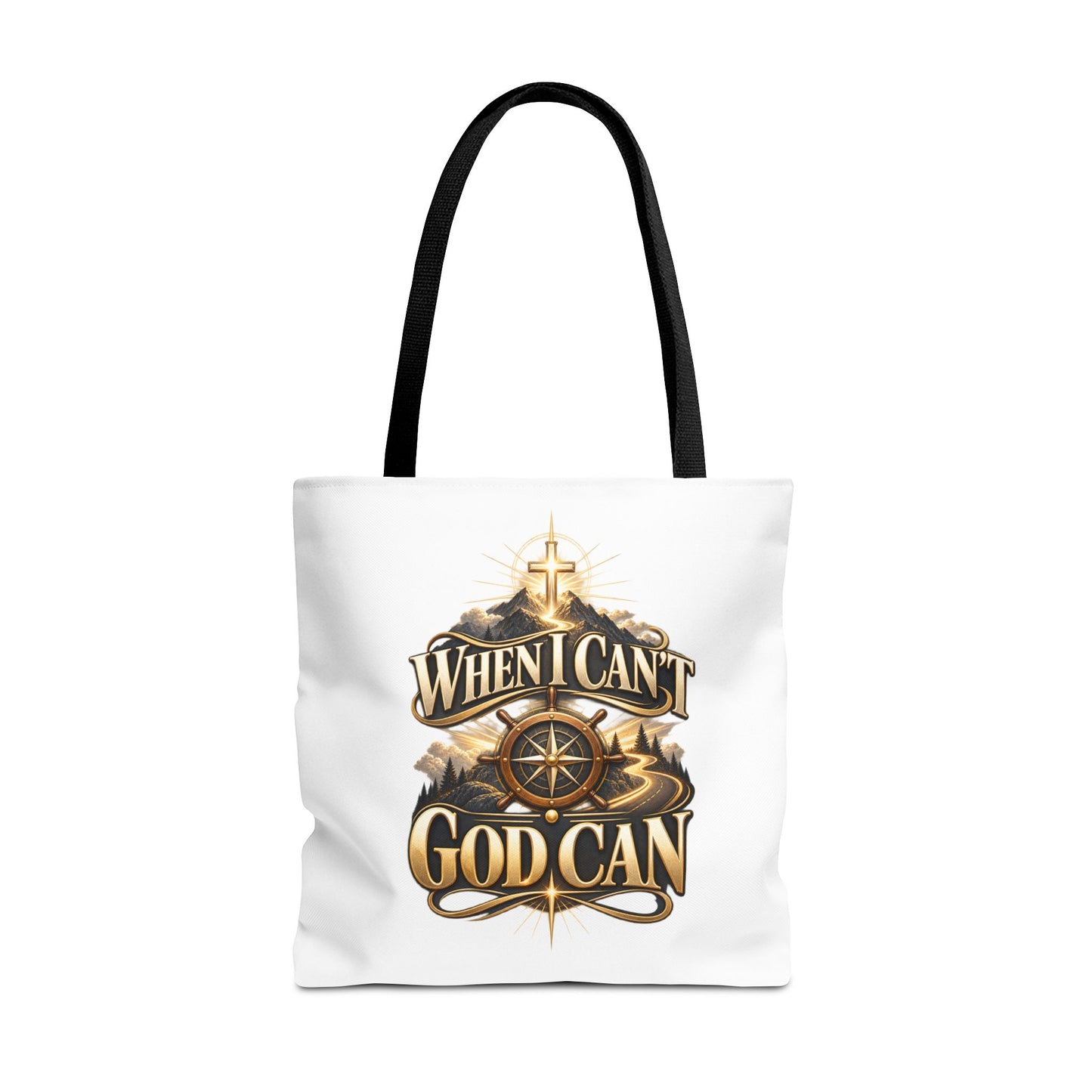 When I Can’t, God Can Christian Tote Bag – Faith Inspirational Beach Carryall