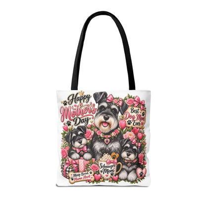 Happy Mother's Day Schnauzer Tote Bag — Best Dog Mom Ever Floral Gift