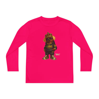 Youth Long Sleeve Tee — 'King' Bear Graphic
