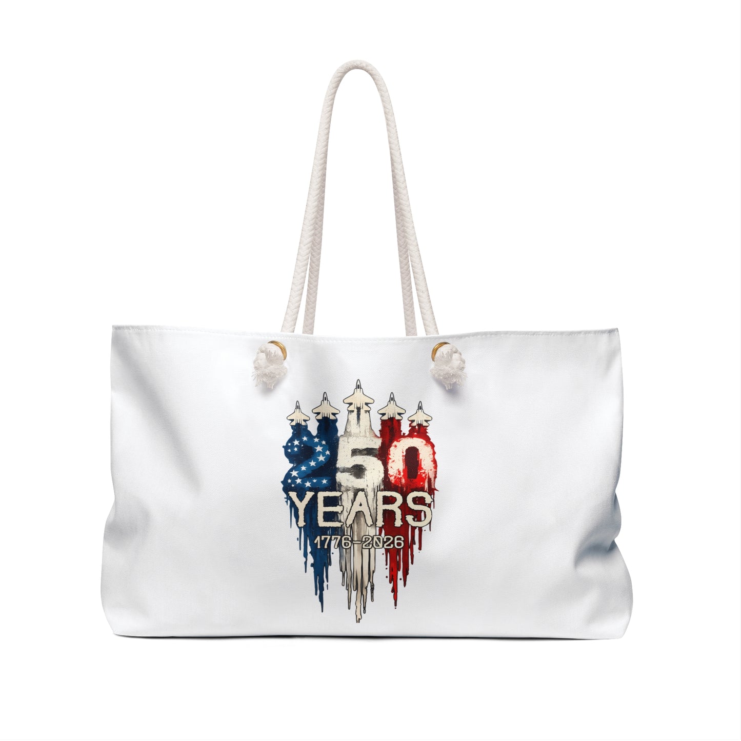 Patriotic 250th Anniversary Weekender Bag — USA Stars & Stripes Travel Tote