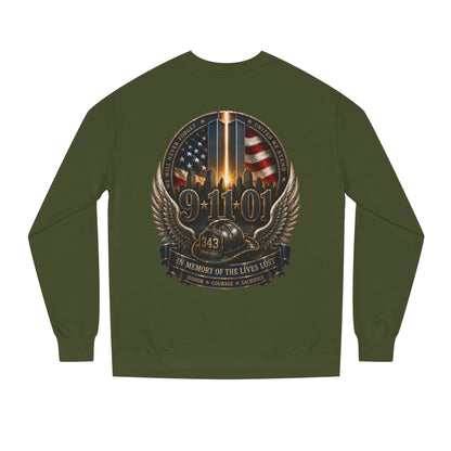 9/11 Memorial Crewneck Sweatshirt — Tribute to Fallen Heroes