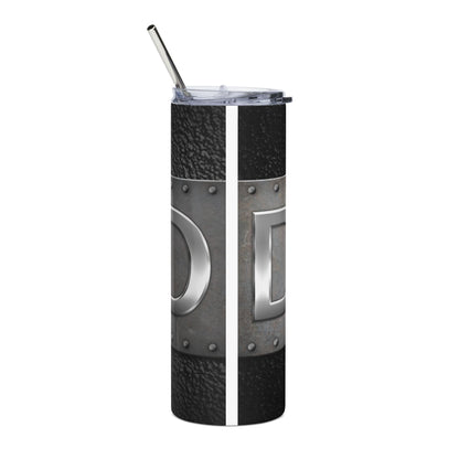Steel Rivet Monogram Tumbler — 20oz Stainless Insulated Cup (Letter A/D)
