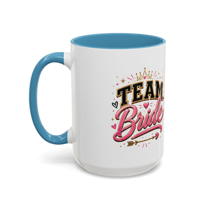 Team Bride Accent Coffee Mug — Pink & Gold Bachelorette Bridal Shower Gift (11/15 oz)